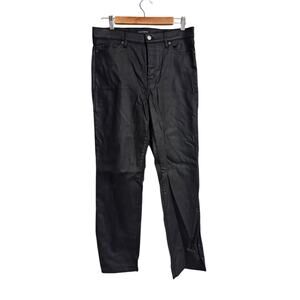Banana Republic High Rise Straight Shiny Black Button Fly Pants Size 28 NWOT